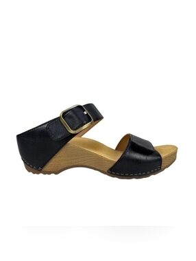 NWOB Dansko Tanya Women's Casual Sandals, Black Milled Burnished, Sz 39/8½